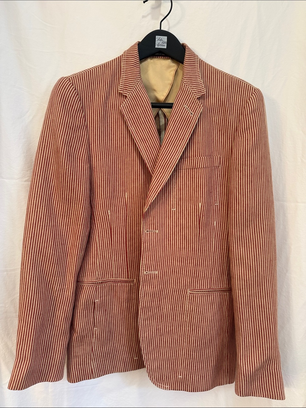 Vintage Paul Smith Red and White Striped Linen Blazer